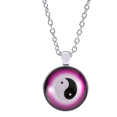 China Vintage Fashion Yin Yang Pendant Necklace Customized Chinese Character Costume Necklace for sale