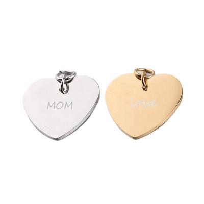 China Fashionable High Polished 25mm Stainless Steel Heart Pendant in Silver and Rose Gold Heart Charm for sale