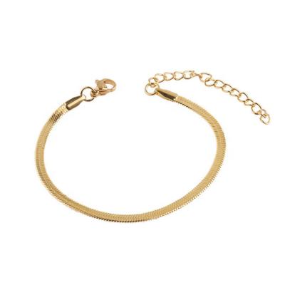 China BOHEMIA Stainless Steel Snake Chain Bracelet 3mm and 4mm Wide for Men and Women Unisex Flat Snake Stainless Steel Chain Bracelet for sale