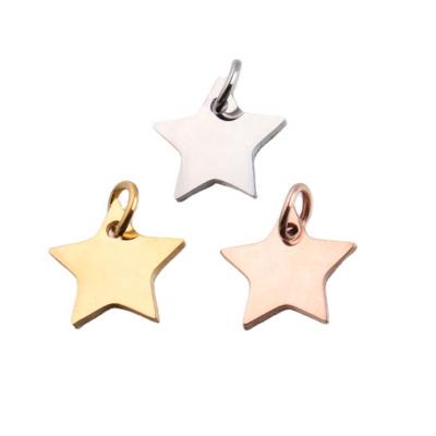 China Fashionable Star Charm High Polished Pendant 12mm Stainless Steel Personalized Initial PVD Plating Stainless Steel Components for sale