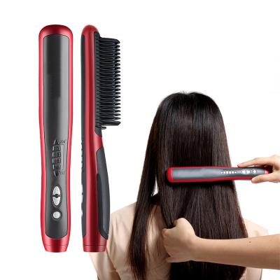 China Straighten professional portable cheap fast flat hair iron hair straightaener 2 in 1 cordless steam hair straightener mini comb for daily use for sale