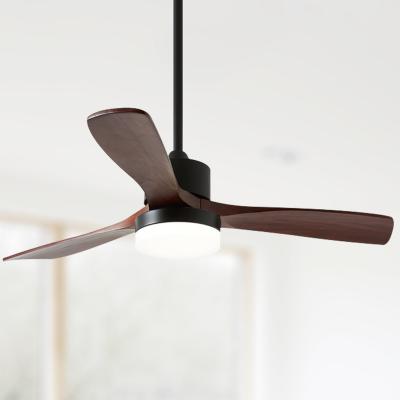 China Newest 18 20W Reverse Function Modern Single Decorative Balsa Wood Blades Lighting AC DC Motor High Wind Remote Ceiling Fan With LED Light for sale