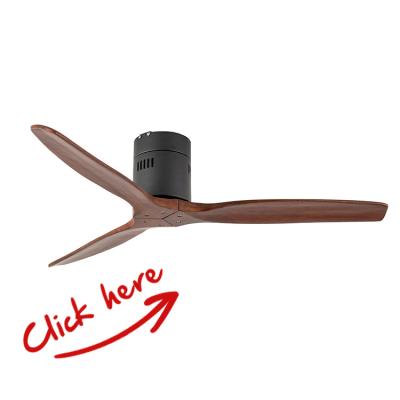 China With Knock Down Function Craftmade Classic Solid Wood Flush Mount Led Roof Ceiling Fan 52