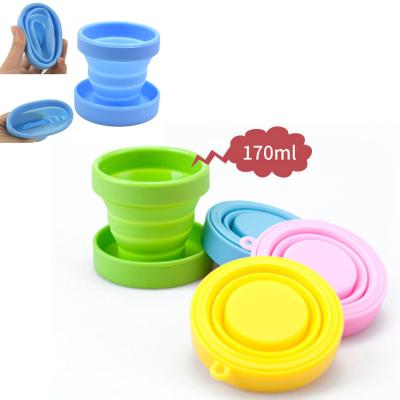 China Travel Viable High Quality Portable Camping Customization Food Grade Silicone Leakproof Folding Cup for sale