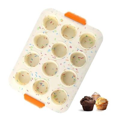 China Wholesale 12 Cavities Sustainable Food Grade Chocolate Candy Cookie Silicone Non-Stick Easy Clean Heat Resistant Cake Molds Baking for sale