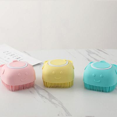 China Hot Selling Eco-Friendly Silicone Body Cat Dog Washing Massager Durable Multifunctional Amazon Handle Baby Soft Brush For Bath for sale