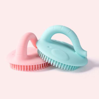 China Custom Made Eco-Friendly Popular Eco-Friendly Household Bath Scrubber Hand Grip Body Skin Silicone Baby Shower Soft Brush for sale