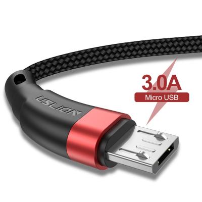 China USB Charging Cable USLION Android Mini Style Mirco Nylon Braided Mobile Phone Micro Usb Fast Charging Magnetic Data Cable for sale