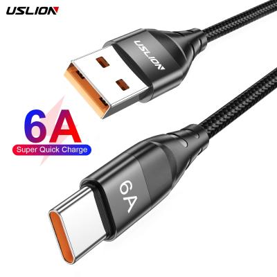 China OEM 6A 66W USB Type C Cable 6A Charging+Data Transmission USLION Fast Charger Mobile Phone USB Cable Type C Data Cables 55W 33W 5A 3A Samsung Fast Charging for sale