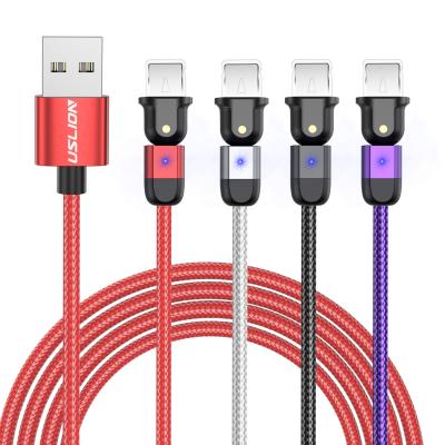 China New Product Strong USB Cable USLION Custom Logo 180 Rotate Usb Cable 2021 USB Data Sync Stretching Cable For iPhone Charger Cable for sale