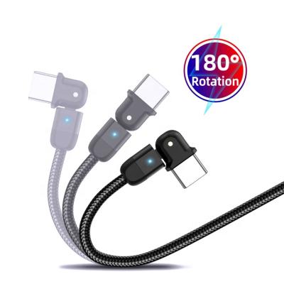 China USLION 0.5M/1M/2M 180 Degree Rotation 180 Rotate Type C Cable 3A USB C Data Charger Micro USB Fast Charging Cord for sale