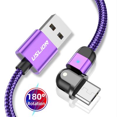 China 180 Degree Rotation USLION 2M Android Mobile Phone 180 Degree Safety 3A USB Rotatable Fast Charging Data Cable For Huawei for sale