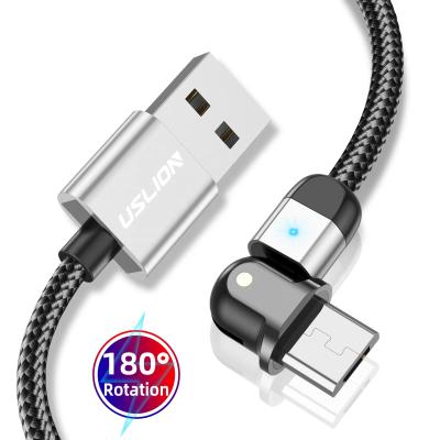 China USLION 0.5M Nylon Braid Rotatable 180 Degree Line Elbow Data PD Super Fast Charger 180 Degree USB Cable for sale