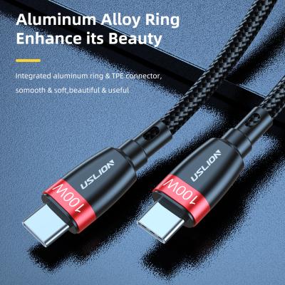 China USLION 1M 2M Type C Data Transmission Cable 5A 100W Palladium Cable Super Fast Charging MacBook Pro Data Transfer Cable For sumsang Huawei for sale