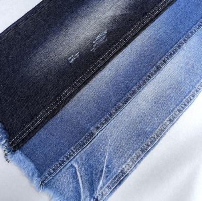 China Lady Or Kids Jean Cotton Spandex Denim Fabric Light Weight Warp Slub Sof Hand for sale