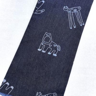 Chine Tissu en denim pour enfants en poids léger imprimé sur des animaux Jeans Jacket ou chemise à vendre