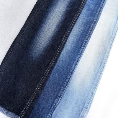 China 170cm Siro Yarn Cotton Spandex Dark Blue Denim Fabric 10.3oz for sale