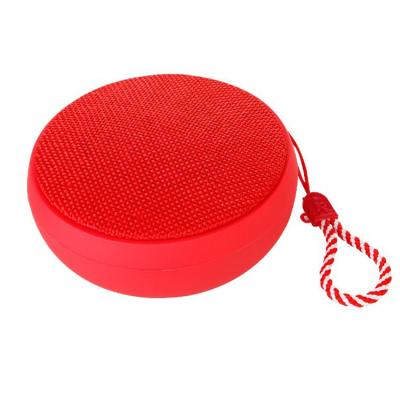 China Outdoor Waterproof Round Cloth Design IPX4 Mini Portable Wireless Noise Loudspeaker With Key Chain BT Speakers for sale