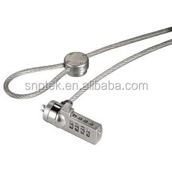 China LAPTOP LOCK combination 4 cable lock security cable lock Combo lock SP-CL001 for sale