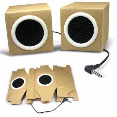 China OEM mini logo coated paper speaker paper foldable box speaker for promotion for sale