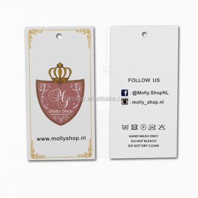 China Sustainable Clothing Printed Label Black Hang Tag Custom Paper Hangtag For Clothing for sale