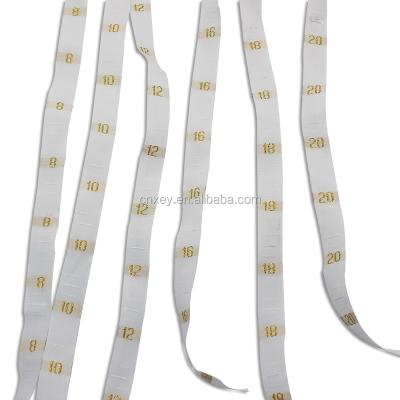 China Viable Customize European Gold Letter Size Label Number Tag For Clothing for sale