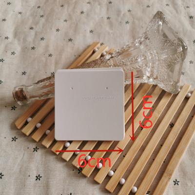 China 6x6cm 6x6cm Jewelry Cards 350g White Square Paper Earring Card for sale