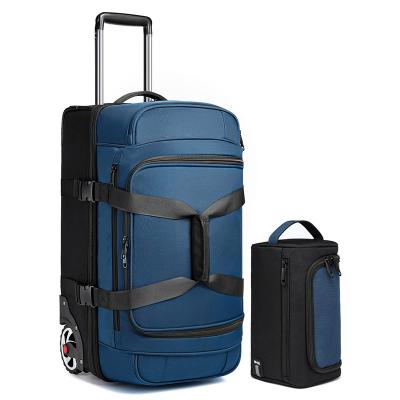 China Fashion Inson High Quality Polyester Sports Carry On Rolling Duffle Trolley Duffel Bag Luggage Wheels for sale