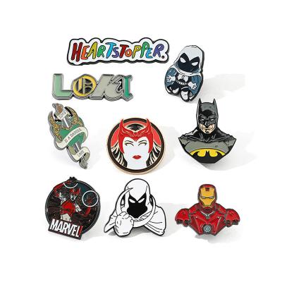 China China China Manufacturer Cheap Wholesale Custom Metal Cute Cartoon Anime Soft Hard Enamel Hat Collar Badges Lapel Pins for Clothes for sale