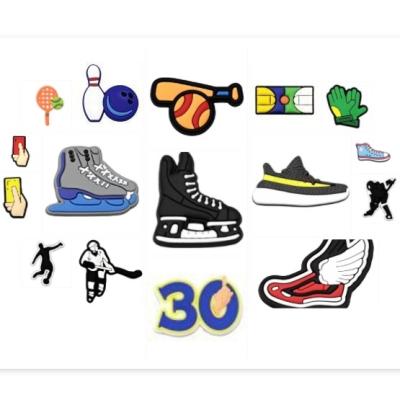 China Clog Charm 2023 New Arrival Wholesale PVC Custom Clog football basketball soccer sports team logo Shoe Croc Charms for sale