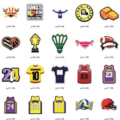 China Clog Charm basketball team charms   Pvc Croc Charms Wholesale  Cute Cartoon Clogs Charms for Shoe Decorations for sale