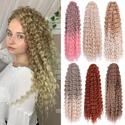 China Synthetic Fiber High Temperature Hair Synthetic Water Wave 22 Inch Ombre Crochet Braid Braiding Twist Deep Ariel Deep Loop for sale