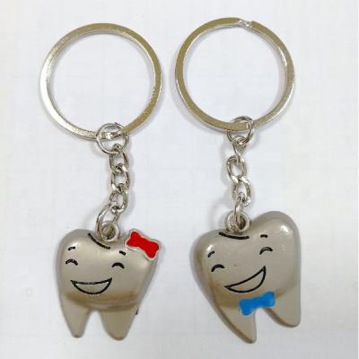 China Promotion Gift Fashion Key Chain Tooth Shaped Couples Love You Souvenirs Gifts Dental Key Chain for sale