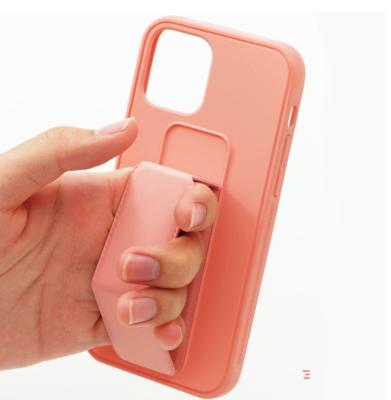 China Anti-fall Anti-drop Silicon Finger Loop Case iPhone12/12 Pro With Folding Kickstand Function for sale