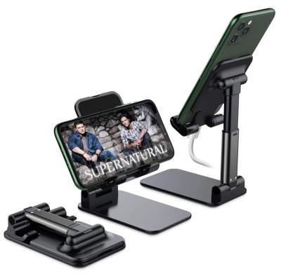 China Angle Adjustable Aluminum Adjustable Foldable Waist Stand Mobile Phone iPhone Stand For Desktop for sale