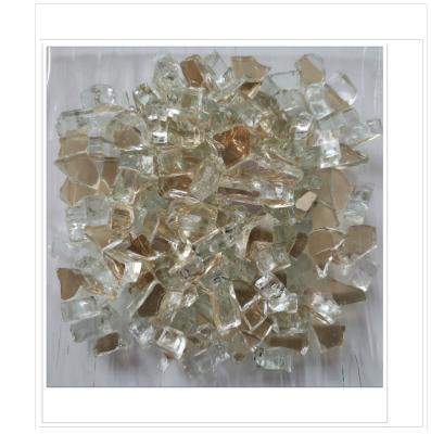 China Eco-friendly 1/4 Inch Fireglass Platinum Reflective Fire Glass For Fire Pit for sale