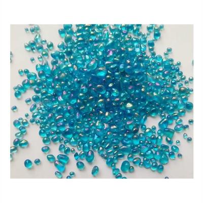 China Eco-friendly 1-3MM/3-6MM/6-9MM/9-12MM wholesale aqua blue /turquoise pool glass bead for sale