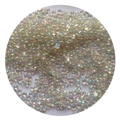 China 2-4mm Iridescent Clear Decorative Glass Beads Eco-friendly For Aquarium Pool And for sale