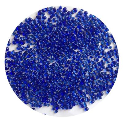 China Eco-friendly Dark Blue 2-4mm Irregular Glass Pool Beads for sale