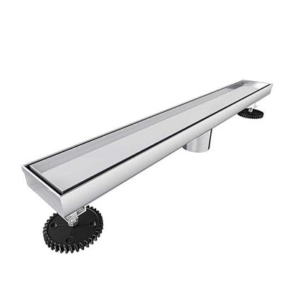 China SS304 316 Stainless Steel Modern High Quality Long Linear Floor Shower Drain Tile Inserts Long Shower Drainer Linear Floor Drain for sale