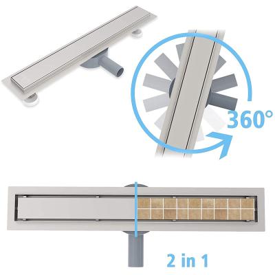 China Modern High Quantity Tile Insert Floor Shower Drain SUS 304 Stainless Steel Long Shower Floor Drain Long Linear Grid Bathroom for sale