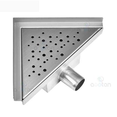 China Modern High Quality Anti Smell Corner Floor Drain Heavy Duty Stainless Steel Triangle Shower Waste Drain Triangle Floor Drain for sale