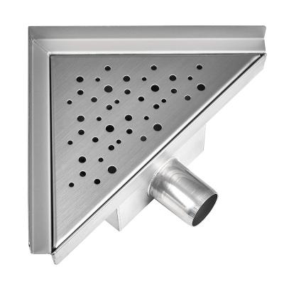 China Modern Hot Sale Anti-odor Corner Drain SS 316 Stainless Steel Shower Drain SS 316 Stainless Steel Bathroom Triangle Floor Drain for sale