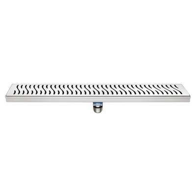 China Modern Customized Stainless Steel Floor Drain Grate Stainless Steel Tile Insert Long Linear Drain Invisible Hidden Floor Drain for sale