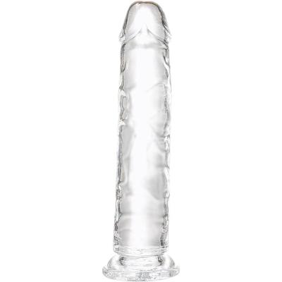 China Hot Selling Soft Crystal Female Artificial Penis Real Touch Sex Toy Clear Glass Huge Dildo Dildo for sale