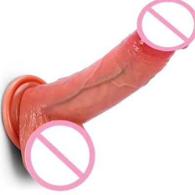 China Silicone Rechargeable Vibrator Women's Masturbation Toys Adult Fun Toys With Suction Cups Can Fix Real Flesh Dildos Para Feeling Mulheres for sale