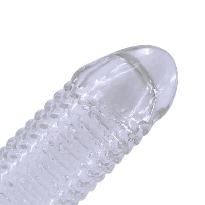 China Best Selling Male Huge Penis Crystal Extension Condom Adult Sex Product For Men To Wear Longer Crystal Sleeves for sale