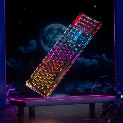 China Wholesale Custom Wireless Wired 104 Key RGB Backlit Keyboard, Mechanical Computer Gaming Keyboard for Windows Mac Games for sale