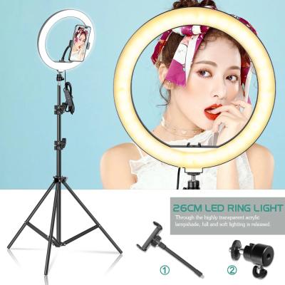 China Wholesale PORTABLE USB Beauty Dimmable Studio Photo Circle Selfie Visual Lamp Led Ring Light With 1.6m Tripod Stand for sale