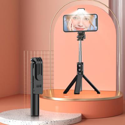 China Mini Portable Cheap Foldable Compact 6 in 1 Selfie Stick, Original P20s Ring Light Selfie Stick with Camera Support P20s for sale